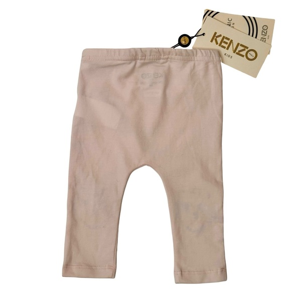NWT KENZO Baby Girl Tiger Logo Leggings Light Pink Organic Cotton Size 3M - Picture 9 of 13